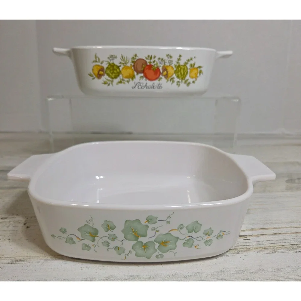 CorningWare 1qt Casserole Dish Lotof 2 Spice O Life Callaway Ivy 1 Lid Fits Both